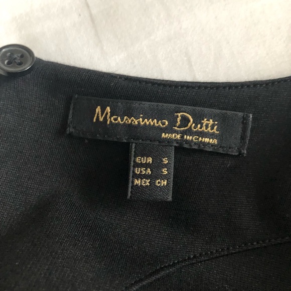 Massimo Dutti Long Black Dolman Sleeve Dress with Waist Ties - Picture 4 of 10